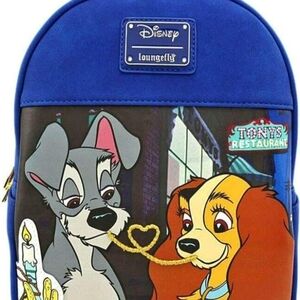 Loungefly Disney Lady and the Tramp Spaghetti Blue Mini Backpack NWT